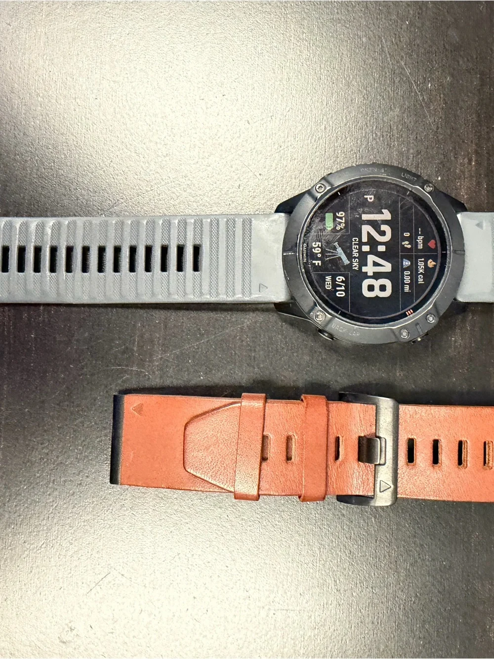 Gray Silicone-Band Sports Smartwatch
